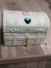 Precious Moments Emerald Trinket Treasure Hope Chest Month Of May Porcelain picture