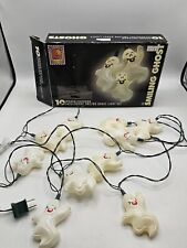 Vintage 90s Smiling Ghost Set of 10 String Hanging Lights Happy Cute Halloween picture