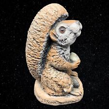 Vintage Resin Realistic Squirrel Holding Acorn Garden Decor Signed 6”T 3.5”W picture