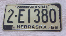 Vintage EXTRA FINE+ 1969 NEBRASKA License Plate picture