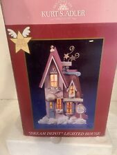 Vntg Kurt Adler Wooden Lighted Dream Depot Holiday Decor With Original Box picture