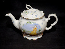 Vintage CROWN DORSET Ceramic Teapot & Lid Victorian Floral STAFFORDSHIRE ENGLAND picture