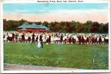 Recreation Field, Belle Isle, Detroit, Michigan MI - Vintage Postcard - 1926 picture