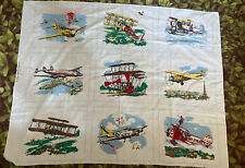 VTG Airplane Aviation Cotton Princess Fabric Panels Pattern 321 12.5” x 10.5” SQ picture