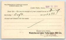 Waterloo & Cedar Falls IA~Union Flour Mill~Wyant & Dickinson Shellsburg Postal picture