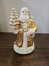 Vintage Santa Music Box Ceramic Figure “Santa Claus Is Coming To Town” Works picture