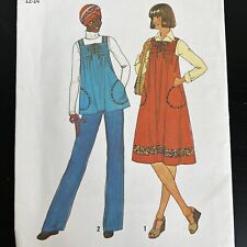 Vintage 1970s Simplicity 7716 Jumper Nap Dress or Top Sewing Pattern 12-14 UNCUT picture