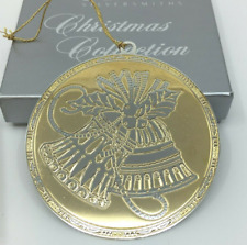 Towle Silversmiths Christmas Bells Ornament 1993 Etched Silverplate Medallion picture