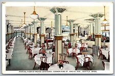 Interior View of Meves Cafeteria Pine St & 4th Ave Seattle Washington Postcard picture