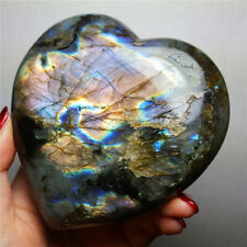 TOP 337G Natural Purple Labradorite Heart Crystal Rough Polished Healing WB76 picture