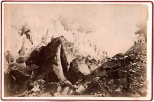 Pyramids and Glacier of the Bossons.Cabinet.Albuminated Photo.Jh Tairraz Chamonix. picture