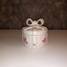 Vintage Decorative White And Pink Cute Ceramic Heart Love Valentine’s Gift Box picture