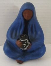 Vintage Seated Woman Mexico Pottery Figurine Sculpture picture