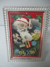 Rare Noma Electric Co Lenticular Framed Image - Santa Claus w Toys in Color   ML picture