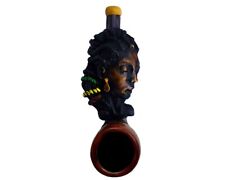 Rasta Dreads Woman Handmade Tobacco Smoking Small Hand Pipe Reggae Jamaican Girl picture