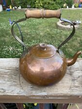 Antique Vintage Copper Tea Pot Lidded Kettle Pot 9