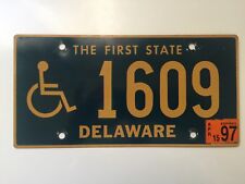 1997 Delaware Handicap License Plate Authentic Collectable Man Cave picture