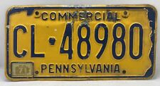 Old 71 PA. Trucking Vintage 1971 Pennsylvania Commercial license Plate CL-48980 picture