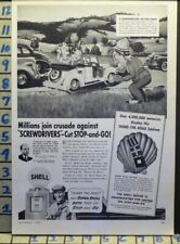 1939 SHELL CAR AUTO DRIVE FUEL GASOLINE GARAGE PUMP ENGINE VINTAGE AD M34 picture