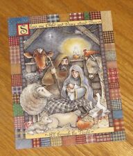 Sherri Buck Baldwin Art - Nativity - Vintage 1996 Lang 8 x 6 Christmas Card 3ct picture