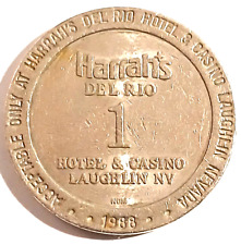 1988 Harrah's Del Rio Casino $1.00 Gaming Token Laughlin Nevada Slot Machine picture