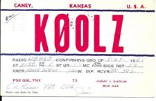 QSL 1961 Caney Kansas    radio card picture