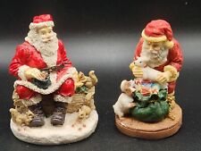 Vintage Resin Santa Claus Figurines 2 Pieces picture