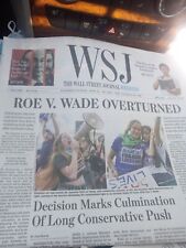 The Wallstreet Journal Weekend Saturday/Sunday  June  25 -26 2022. ROE V.... picture