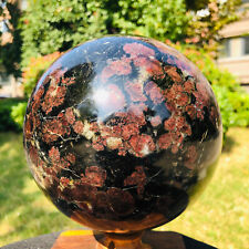 13LB Natural Firework red garnet quartz polished sphere crystal ball healing picture