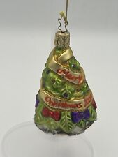 Inge-Glas 2005 Merry Christmas Tree Bell Ornament w/ Clapper Germany picture