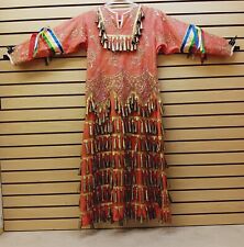 NICE HOMEMADE PEACH 400 HANDROLLED JINGLES NATIVE AMERICAN INDIAN JINGLE DRESS picture