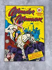 Vintage 70s DC Comics Wonder Woman #1 Cover Pin Up Wooden Plaque Poster 10x14 picture