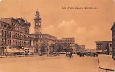 Canton OH Ohio Public Square Downtown City Hall Church c1907 Vtg Postcard C13 picture