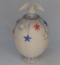 CYBIS Porcelain EGG VASE With EAGLE LID Available RED WHITE BLUE Only Circa 1976 picture