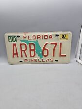 1987 Florida State License Plate Pinellas ARB67L Craft Mancave  picture