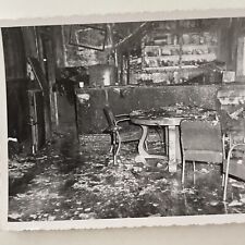 Vintage Photo Snapshot Burned Building Interior Art Deco taken by Firefighter  picture