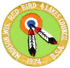 1974 Camp Red Bird Four Lakes Council Patch Wisconsin WI Boy Scouts BSA picture