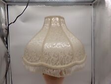 Vintage Victorian Style Bell Shaped Lamp Shade Beige w/ Fringe With Designs picture
