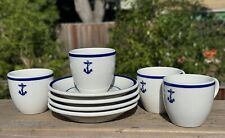 4 Vintage US Navy Espresso Cups (Mayer China) & Saucers (Shenango China) picture