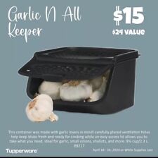 Tupperware Garlic Smart Storage Keeper Container Bin Black Small picture