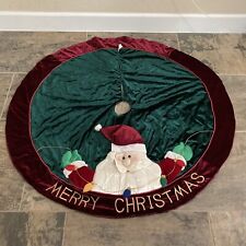 Vintage Christmas Tree Skirt Santa’s Best Merry Christmas 48 Inches picture