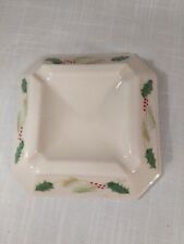 Vtg. Belleek Ireland Holly Christmas Gold Stamp Ashtray, Jewelry or Coin Holder picture
