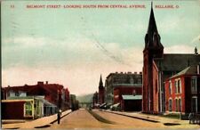 1909. BELLAIRE, OH. BELMONT ST LOOKING SOUTH FROM CENTRAL POSTCARD QQ8 picture