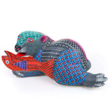 Bear With Fish - Oaxacan Alebrije Wood Carving picture