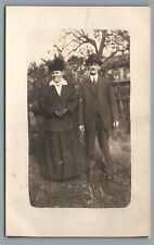 Married Couple Outdoors Antique Divided Back RPPC Postcard Unposted 1904-1918 picture