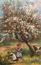 Tuck Postcard Spring Blossoms 9550 S/A Harry Payne Children Under The Apple Tree picture