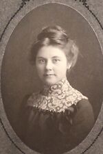 1900’s Young Pretty Lady School Edwardian Girl CABINET CARD PHOTO Mansfield OH picture