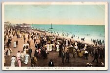 Boardwalk & Beach Atlantic City New Jersey — Antique Postcard c. 1914 picture