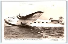 1941 Queens, NY Postcard-  CLIPPER LEAVING FOR EUROPE FROM MARINE TERMINAL picture