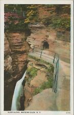 Glen Alpha Watkins Glen New York Nature Waterfall White Border Vintage Post Card picture